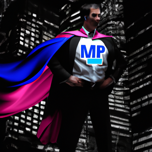 An image of a businessperson with a superhero cape, symbolizing the transformative power of MLP in business operations.