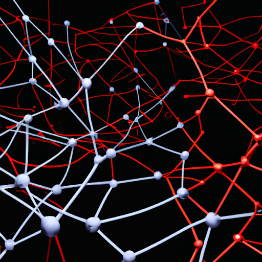 An image showing interconnected nodes in a neural network, representing the complex web of information processing and learning capabilities in AI systems.