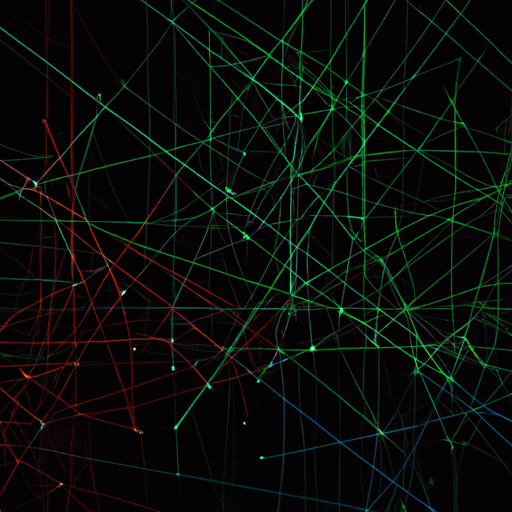 An image of a tangled web of data points, revealing intricate connections and patterns within.